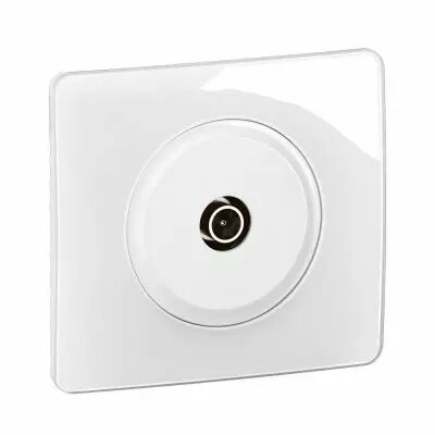 Prise TV simple m�le C�liane - complet Blanc (CG0382)
