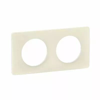 Plaque C�liane 2 postes - Blanc Amande emballage GD (CP1122)