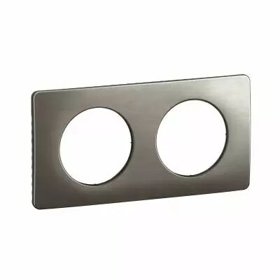 Plaque C�liane 2 postes - Acier Satin� emballage GD (CP1822)