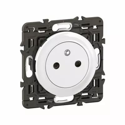 Prise 2P+T Surface C�liane enjoliveur Blanc et support (CX0111)