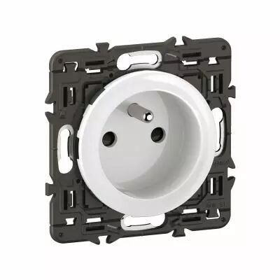 Prise 2P+T Surface C�liane � vis sp�ciale r�novation enjoliveur Blanc et support (CX0116)