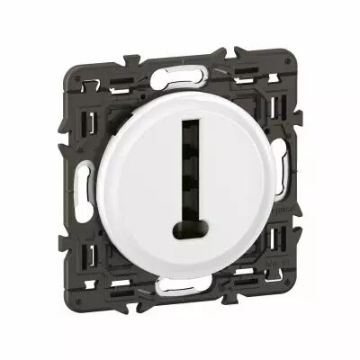 Prise t�l�phone C�liane 8 contacts - enjoliveur Blanc et support (CX0338)