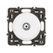 Prise TV simple type F à visser Céliane - enjoliveur Blanc et support (CX0380)