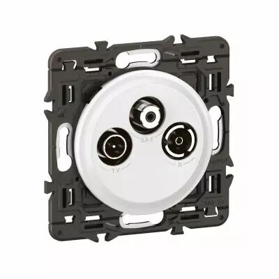 Prise TV R-SAT DAB+ C�liane - enjoliveur Blanc et support (CX0388)