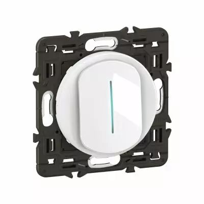 Interrupteur t�moin C�liane 10AX enjoliveur Blanc, support et voyant (CX7001)