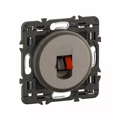 Prise haut-parleur C�liane enjoliveur Titanium et support (CY0311)