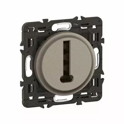 Prise t�l�phone C�liane 8 contacts - enjoliveur Titanium et support (CY0338)