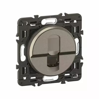 Prise RJ45 C�liane Cat�gorie 6 FTP - enjoliveur Titanium et support (CY0345)