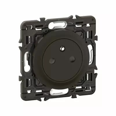 Prise 2P+T Surface C�liane enjoliveur Noir et support (CZ0111)