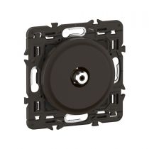 Prise TV simple type F à visser Céliane - enjoliveur Noir et support (CZ0380)