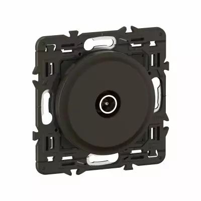 Prise TV simple m�le C�liane - enjoliveur Noir et support (CZ0382)