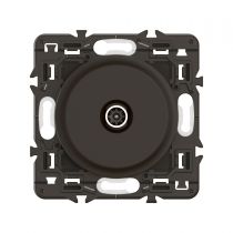 Prise TV simple mâle Céliane - enjoliveur Noir et support (CZ0382)