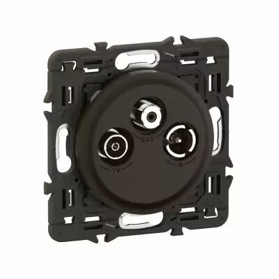 Prise TV R-SAT DAB+ C�liane - enjoliveur Noir et support (CZ0388)