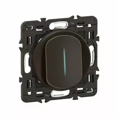 Interrupteur t�moin C�liane 10AX enjoliveur Noir, support et voyant (CZ7001)