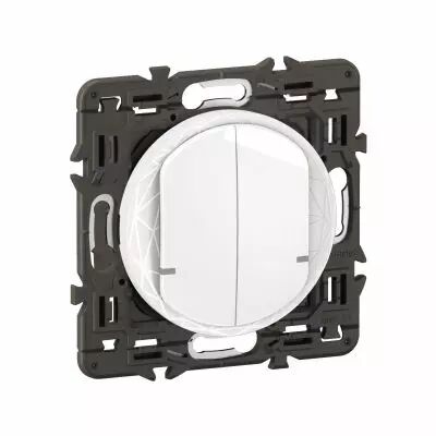 Interrupteur filaire double C�liane with Netatmo avec Neutre - Blanc (CB0416)