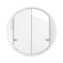 Enjoliveur interrupteur double Céliane with Netatmo - Blanc (CB1415)