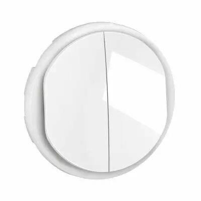 Enjoliveur double poussoir NO+NF C�liane - Blanc Antimicrobien (CB2027)