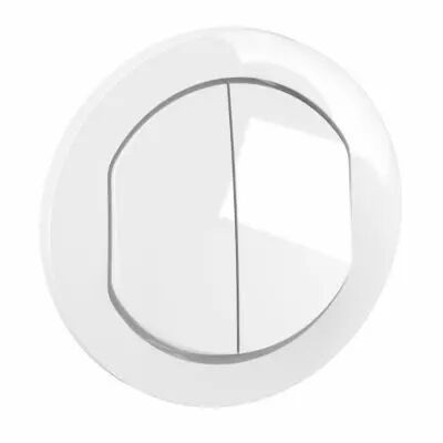 Enjoliveur double inter ou va-et-vient C�liane - Blanc IP44 (CB4001)