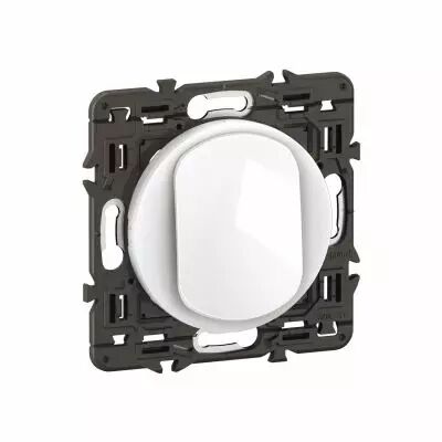 Poussoir inverseur C�liane contact NO+NF 6A - pr�mont� Blanc (CC0031)