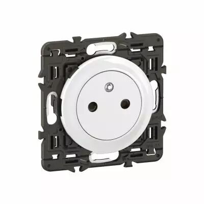 Prise 2P+T C�liane Surface Confort - bornes automatiques - pr�mont�e Blanc (CC0111)