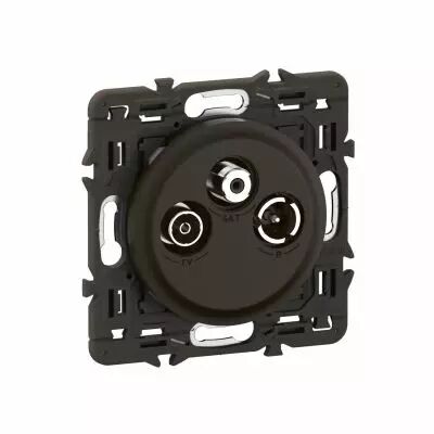 Prise t�l�vision sorties multiples C�liane TV-R-SAT DAB+ - pr�mont� Noir (CE0388)