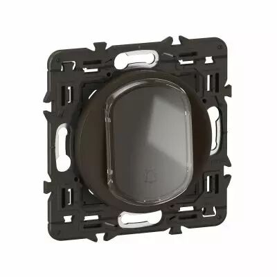 Poussoir inverseur C�liane avec porte-�tiquette - NO+NF 6A - pr�mont� Noir (CE5031)