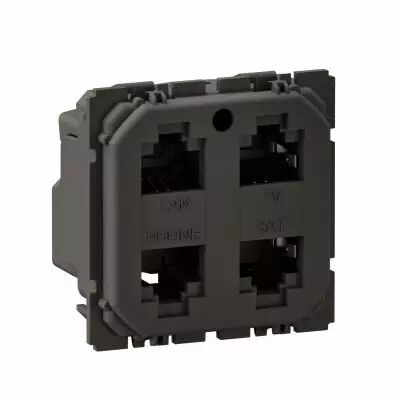 Prise quadruple RJ45 C�liane blind�e Cat�gorie 6 STP (CM0348)
