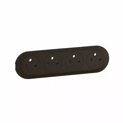 Enjoliveur prise pr�c�bl�e 4x2P+T compacte Surface C�liane - Noir (CN0114)