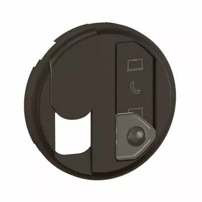 Enjoliveur prise simple RJ45 avec repr�rage m�dia C�liane- Noir (CN0348)