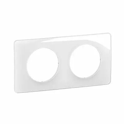 Plaque de finition C�liane 2 postes - Blanc Emaill� (CP0002)