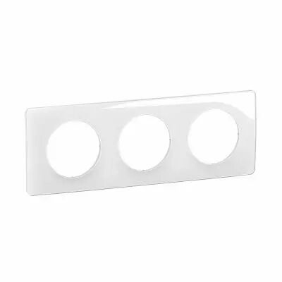Plaque de finition C�liane 3 postes - Blanc Emaill� (CP0003)