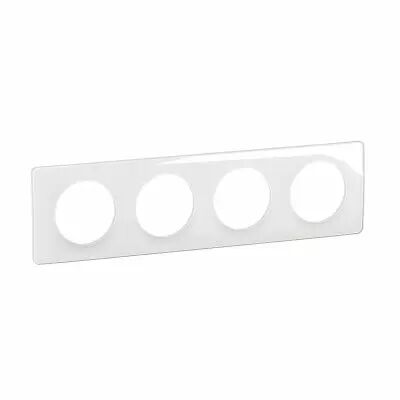 Plaque de finition C�liane 4 postes - Blanc Emaill� (CP0004)