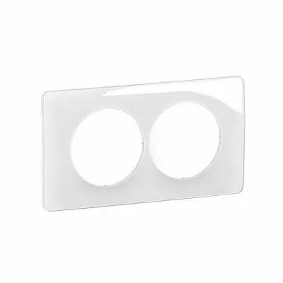 Plaque de finition C�liane 2 postes sp�ciale r�novation - Blanc Emaill� (CP0006)