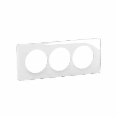Plaque de finition C�liane 3 postes sp�ciale r�novation - Blanc Emaill� (CP0007)