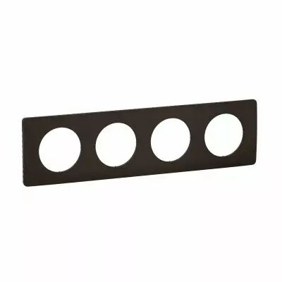 Plaque de finition C�liane 4 postes - Noir Mat (CP0104)