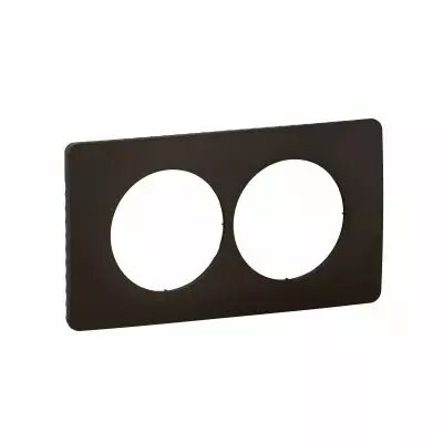 Plaque de finition C�liane 2 postes sp�ciale r�novation - Noir Mat (CP0106)