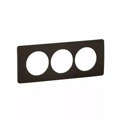 Plaque de finition C�liane 3 postes sp�ciale r�novation - Noir Mat (CP0107)