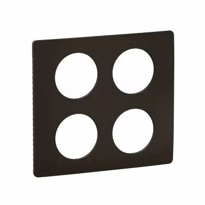 Plaque de finition C�liane 2x2 postes - Noir Mat (CP0109)