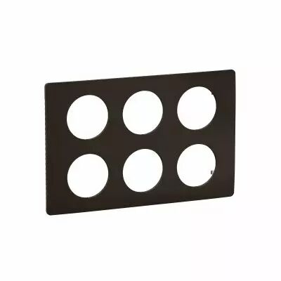 Plaque de finition C�liane 2x3 postes - Noir Mat (CP0110)