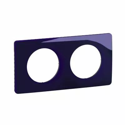 Plaque de finition C�liane 2 postes - Bleu de Four (CP0302)