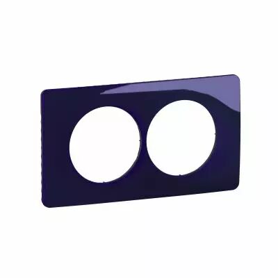 Plaque de finition C�liane 2 postes sp�ciale r�novation - Bleu de Four (CP0306)