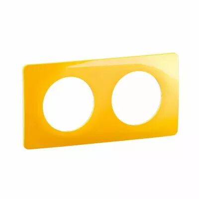 Plaque de finition C�liane 2 postes - Jaune Safran (CP0402)