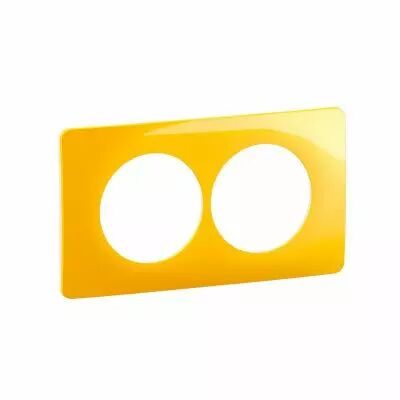 Plaque de finition C�liane 2 postes sp�ciale r�novation - Jaune Safran (CP0406)