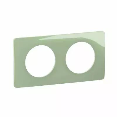 Plaque de finition C�liane 2 postes - Vert C�ladon (CP0502)