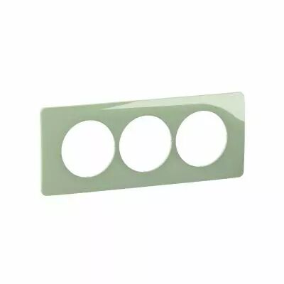 Plaque de finition C�liane 3 postes sp�ciale r�novation - Vert C�ladon (CP0507)