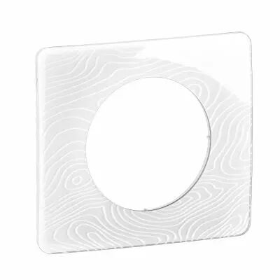 Plaque de finition C�liane 1 poste - Blanc Relief (CP0601)