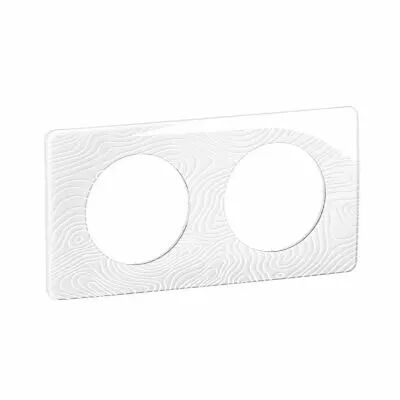 Plaque de finition C�liane 2 postes - Blanc Relief (CP0602)