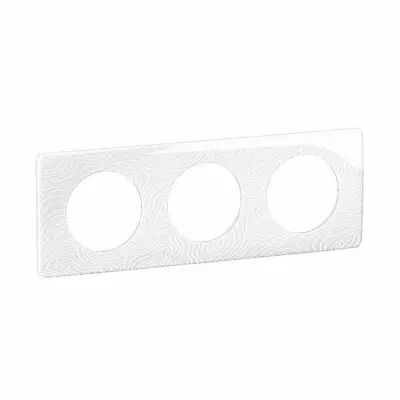 Plaque de finition C�liane 3 postes - Blanc Relief (CP0603)