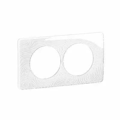 Plaque de finition C�liane 2 postes sp�ciale r�novation - Blanc Relief (CP0606)