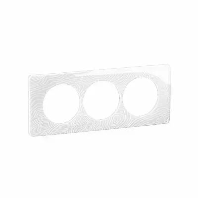 Plaque de finition C�liane 3 postes sp�ciale r�novation - Blanc Relief (CP0607)